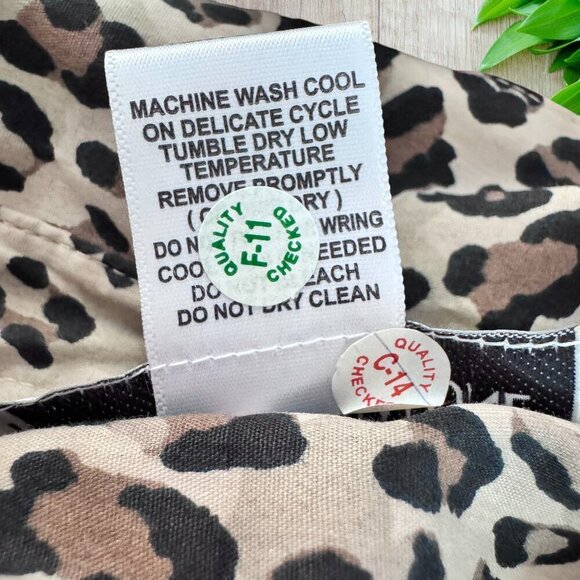 REBECCA MALONE Leopard Print Stretch Cotton Button Front Blouse Top Tunic 2X - Picture 6 of 6